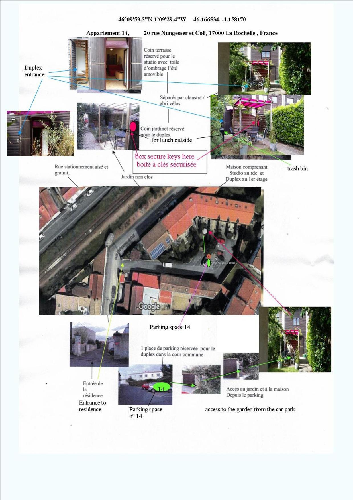 Duplex14H 1Er Etage Jardinet 1 Parking Ou Studio14B Rdc Terrasse Sans Parking La Rochelle  Exterior foto